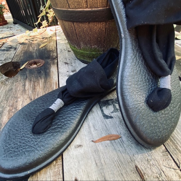 SANUK Yoga Mat Sling Sandals, Black, Size 7 - Picture 8 of 11